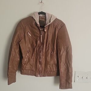 Ci Sono Brown Leather Jacket